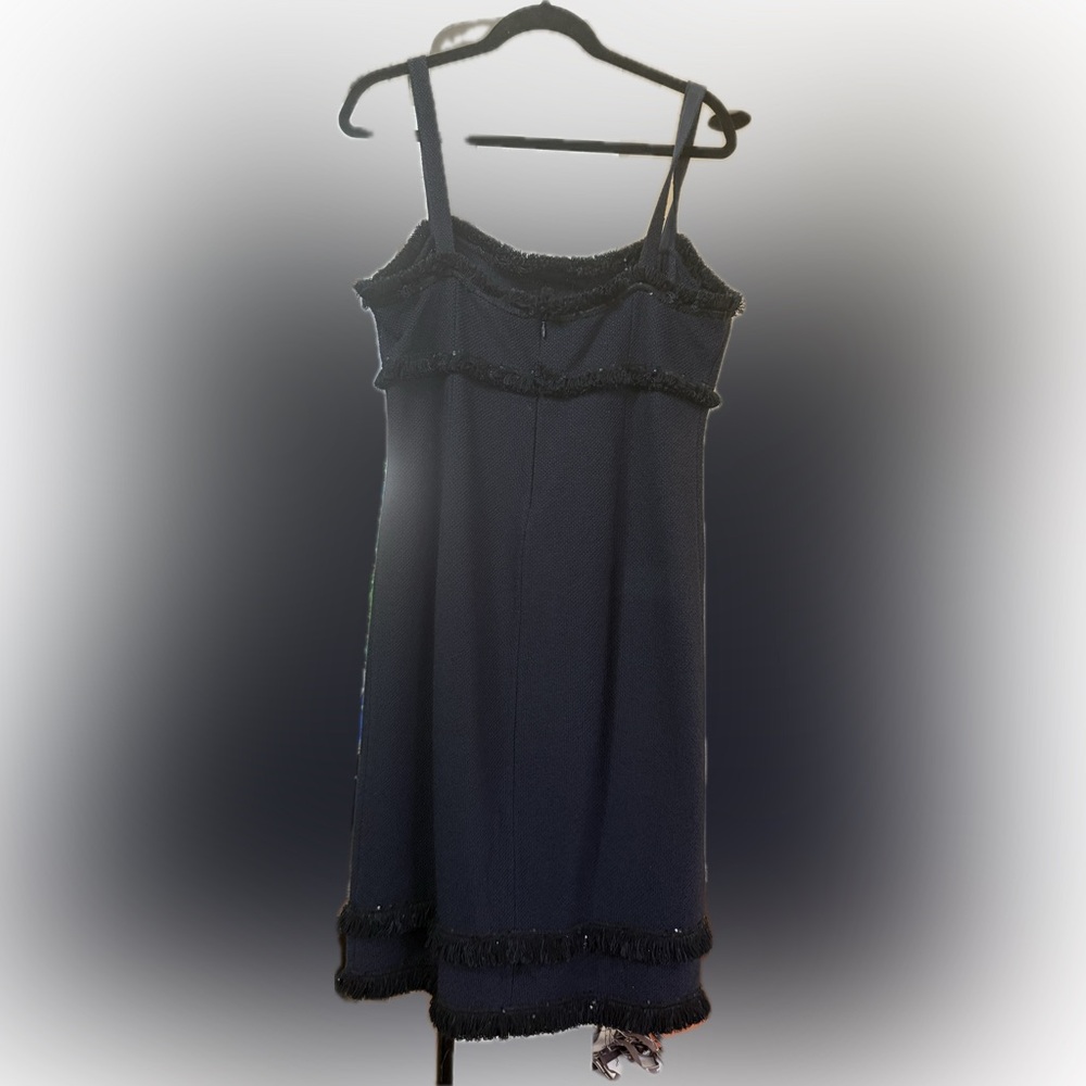 St. John, beautiful preowned. Spaghetti strap, navy‎ below the knee dress, s 12